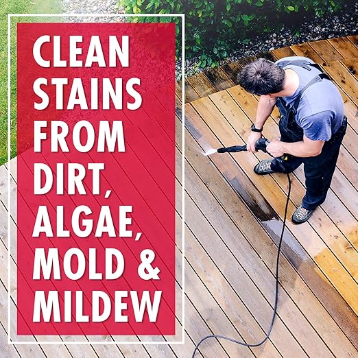 30 Seconds Outdoor Cleaner | Cleans Moss & Algae Stains from House, Vinyl Siding, Deck, Patio, Fence - 3 Capped Bottles, 1 Hose End Spray Attachment (64 Fl Oz (Pack of 3)
