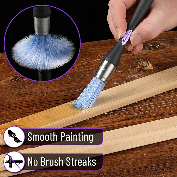 Bates- Trim Paint Brush, 0.75 Inch, Ergonomic Non-Slip Handle, Synthetic Bristles, Trim Brushes for Painting, Black & Purple