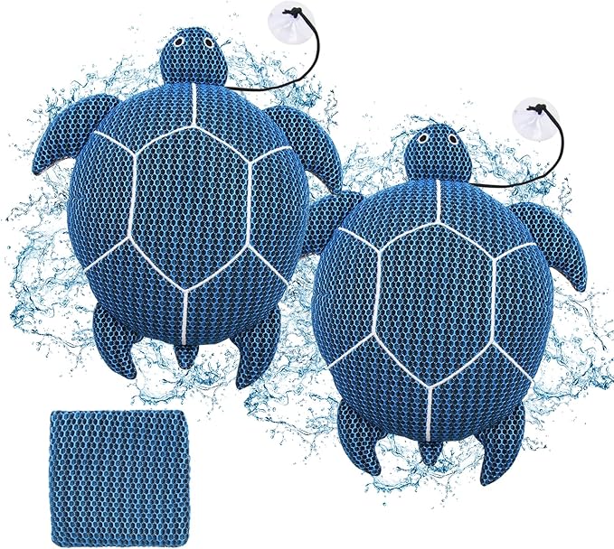 12 Inches Hot Tub Scum Absorber,Hot Tub Sponge for Scum Reusable Spa & Pool Cleaner Hot Tub Oil Absorbing Scum Absorber Keeps Water Clean,Eliminates Scum & Dirt,Blue,2 Pack