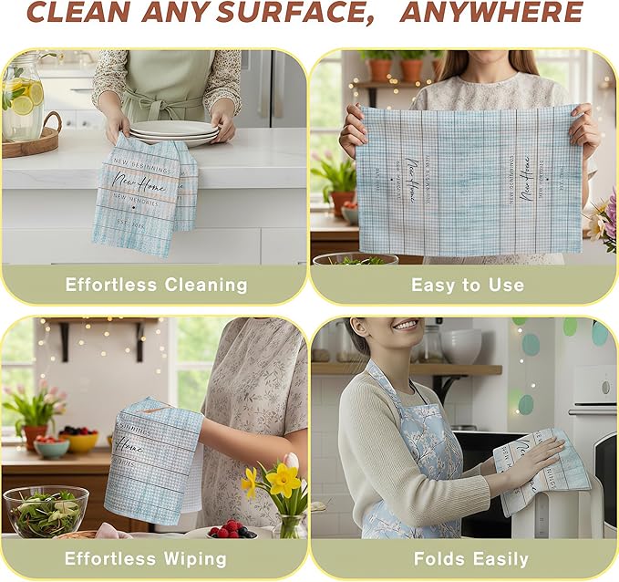 New Home Gift Coastal Kitchen Towels with Saying, Beach Themed Decorative Hand Towel, Housewarming Gift Ideas for New Homeowners, Cute Funny Hand Towels Bathroom Kitchen 16x24 Inch-b05