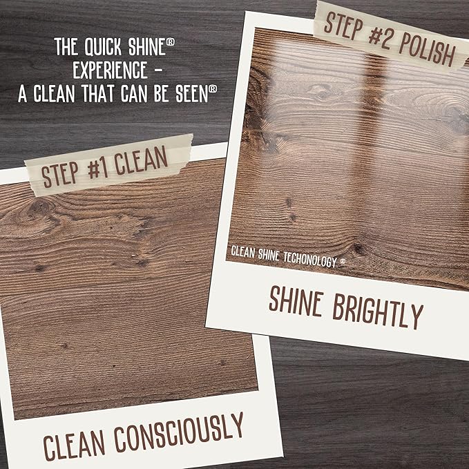 Quick Shine Hardwood Floor Cleaner 64oz | Use in Spray & Vac Mops | Removes Dirt & Scuff Marks | Ready-to-Use, Streak Free, No Rinse | Safer Choice Cleaner |Perfect for Gentle and Effective Cleaning