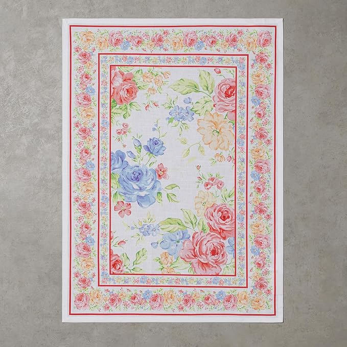 Maison d'Hermine Kitchen Towels Set of 3 100% Cotton 27.50" x 20" Reusable Cloth Tea Dish Towels Absorbent with Hanging Loop for Kitchen,Home,Dining,Cocktail Parties Spring/Summer (Vintage Floral)