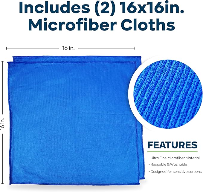 KICTeam – CrystalVu® Screen Cleaner Spray Kit with Microfiber Cloths – Streak-Free Cleaner for TV, Phone, Laptop, Monitor & Tablet Screens (32oz)