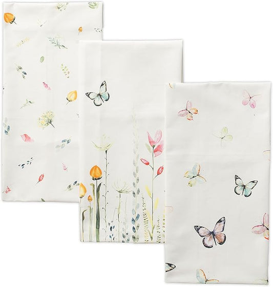 Maison d' Hermine Kitchen Towels Set of 2 100% Cotton 27.50" x 20" Reusable Cloth Tea Dish Towels Absorbent with Hanging Loop for Kitchen, Dining, Cocktail Parties Spring/Summer (Botanical Fresh)