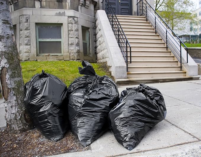 Tasker 95-96 Gallon Trash Bags Heavy Duty 2 Mil Contractor (Value-Pack 25 Bags w/Ties) Extra Large Contractor Trash Bags 90-100 Gallon Garbage Bags