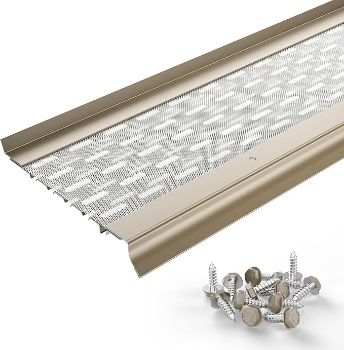 Micromesh 5 inch Gutter Guards Leaf Protection, 1 Feet Sample Pack Sandcastle, Stainless Steel Mesh, Aluminum Gutter Covers, Contractor Grade Gutter Guard from Manufacturer