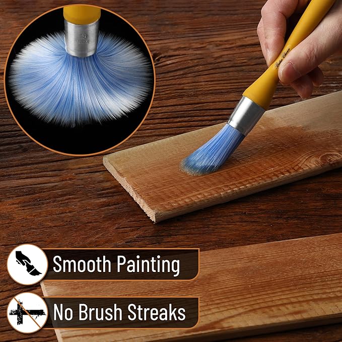 Bates- Trim Paint Brush, 0.75 Inch, Ergonomic Non-Slip Handle, Synthetic Bristles, Trim Brushes for Painting, Mustard Color