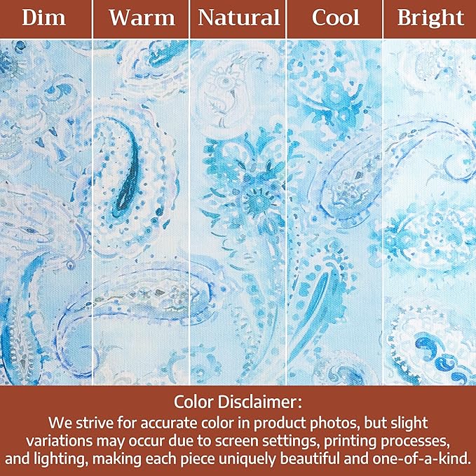 Maison d' Hermine Dish Towels 100% Combed Cotton Premium Easter Kitchen Towels Dishcloth for Home, Kitchen, Dining, Cocktail Parties & Camping, Paisley Blues - (Set of 3)