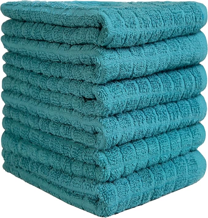 Premium Kitchen Towels (16”x 28”, 6 Pack) | Cotton Kitchen Hand Towels | Dish Towels | Kitchen Towels | Highly Absorbent Tea Towels Set | Aqua
