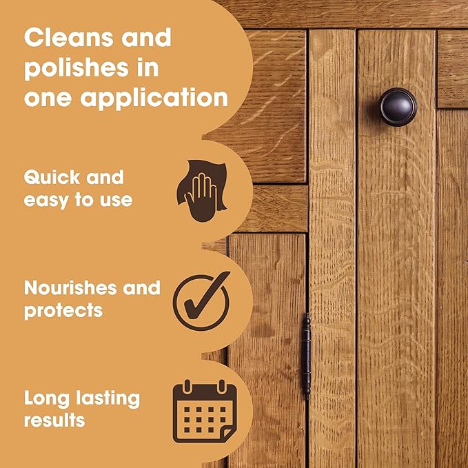 Furniture Clinic Premium Natural Oak Beeswax Polish (6.8oz/200ml) | Condition, Restore, Protect, & Waterproof Wood Furniture | Natural Wax for all Wood Types & Colors - Oak, Teak, Dark & Light