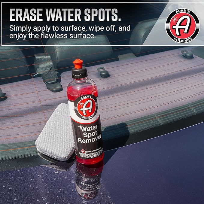 Adam's Polishes Water Spot Remover - Hard Water Stain for Glass, Shower Doors, Paint, Windows, Car Detailing | Calcium, Magnesium & Soap Scum Remover