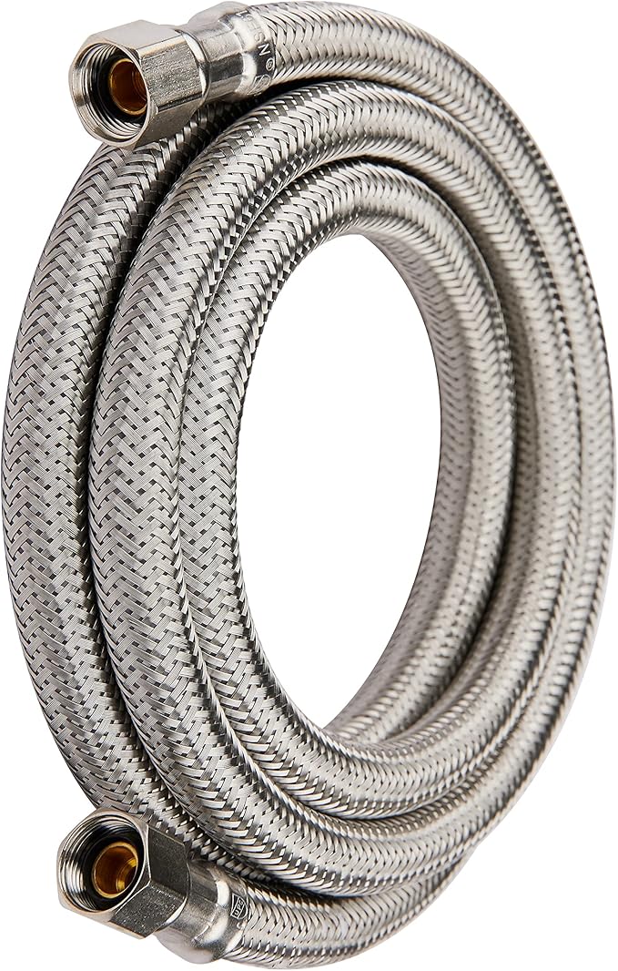 EFIELD 6 Ft Universal Dishwasher Installation Kit-Stainless Steel Dishwasher Supply Line with Compression Connection,(HOSE014)