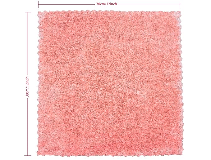 Kyapoo Baby Washcloths 12 Pack 12x12 Inches Microfiber Coral Fleece Extra Absorbent and Soft for Newborns, Infants and Toddlers-Pink