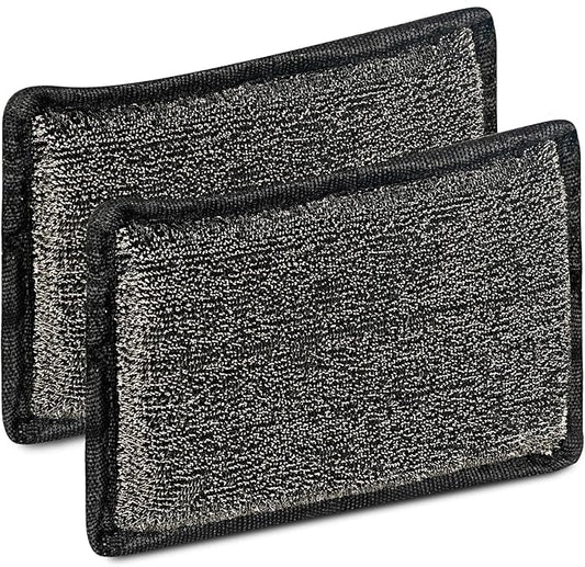 BBQ Replaceable Scraper Cleaning Head, Durable for Cast Iron or Stainless-Steel Grates, Barbecue Cleaner (2-Piece Set)