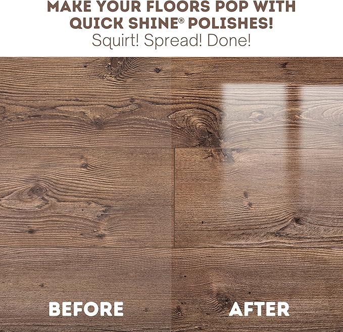 Quick Shine Hardwood Floor Clean + Polish Mop Kit w/ 3 Reusable Pads & 1-16 oz. Floor Luster w/Plant-Derived Carnauba | Use Wet + Dry | Safer Choice pH Neutral Ready to Use Formula