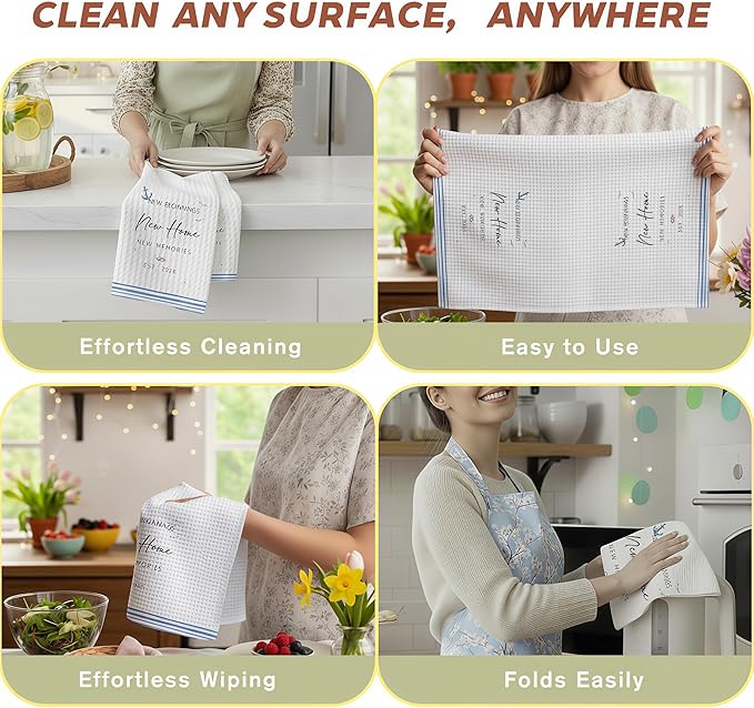 New Home Gift Coastal Kitchen Towels with Saying, Beach Themed Decorative Hand Towel, Housewarming Gift Ideas for New Homeowners, Cute Funny Hand Towels Bathroom Kitchen 16x24 Inch-b07