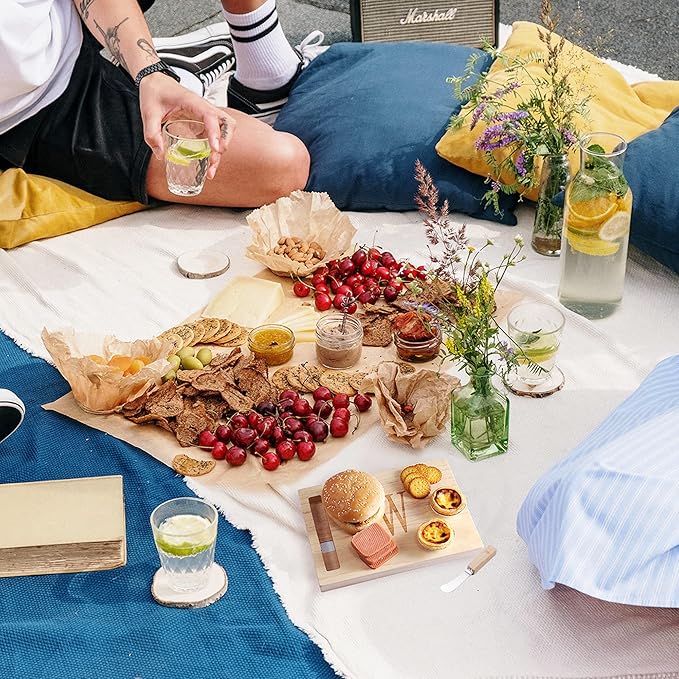Miicol Wood Charcuterie Board, Monogram Cheese Board 10 Inch, Personalized Initial Cutting Board with Spreader, Unique Housewarming Gift, Ideal for Kitchen, Home, Letter S