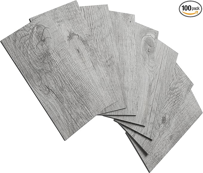 AULIGET 100 Piece Peel and Stick Backsplash PVC Tile, 3 Inch x 6 Inch Dover Gray Stick on Tiles for Backsplash Kitchen, Bathroom, Laundry Room, Camper, Fireplace