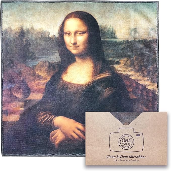 Large [5 Pack] Classic Art (Mona Lisa) - Ultra Premium Quality Microfiber Cleaning Cloths (Best for Camera Lens, Glasses, Screens, and All Lens.), Microfiber Cloth
