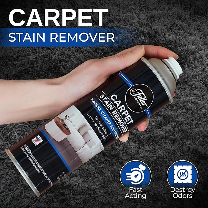 Fuller Brush Carpet Stain Remover – 18 oz Enzyme Foam Spot Cleaner for Carpets, Rugs & Upholstery – Removes Pet Stains, Coffee, Wine, Grease – Odor Eliminating (Pack of 2)