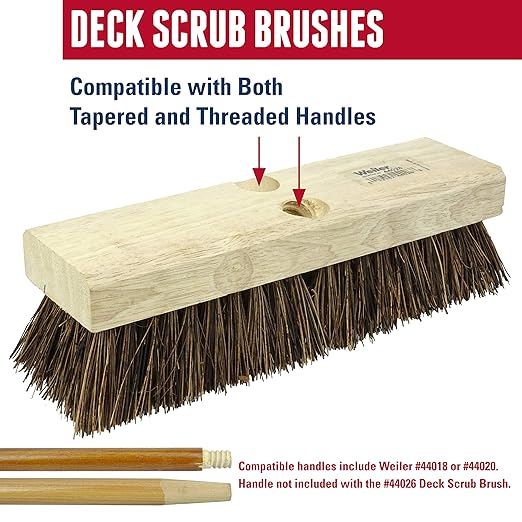 Weiler 44027 12" Deck Scrub Brush, Palmyra Fill (Pack of 12)