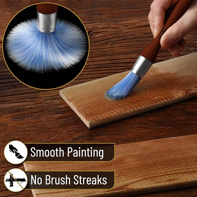 Bates- Trim Paint Brush, 0.75 Inch, Ergonomic Non-Slip Handle, Synthetic Bristles, Trim Brushes for Painting, Soft Mauve Color