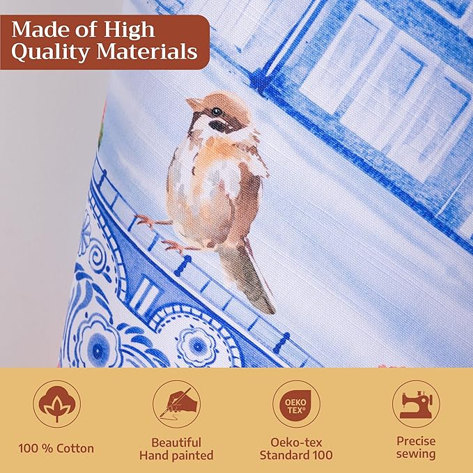 Maison d'Hermine Kitchen Towels Set of 3 100% Cotton 27.50" x 20" Reusable Cloth Tea Dish Towels Absorbent with Hanging Loop for Kitchen,Home,Dining,Cocktail Parties Spring/Summer (Amsterdam Canals)