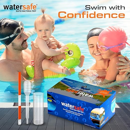 Pool and Spa Rapid Bacteria Test by Watersafe, Test Strips to Detect Down to 1 Bacteria/μL in 15 Minutes, Including E. coli and Salmonella, Single Test