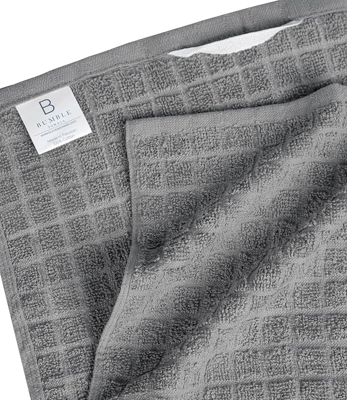 Premium Kitchen Towels (16”x 28”, 6 Pack) | Cotton Kitchen Hand Towels | Dish Towels | Kitchen Towels | Highly Absorbent Tea Towels Set | Grey