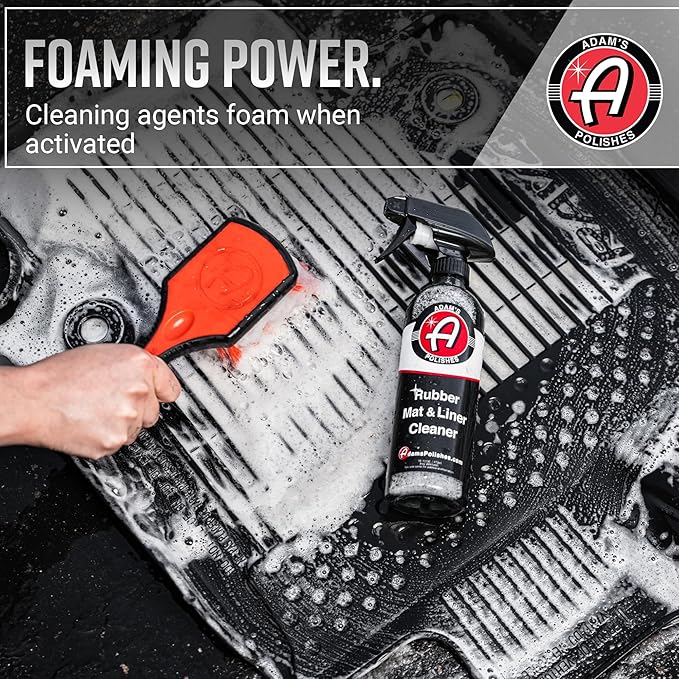 Adam's Rubber Mat & Liner Cleaner 16oz - Floor Mat Cleaner Restores Rubber, Plastic & Vinyl Mats For Car Detailing, Alos Works On Truck Bed Cargo Liners, Trunk Mat Accessories & More