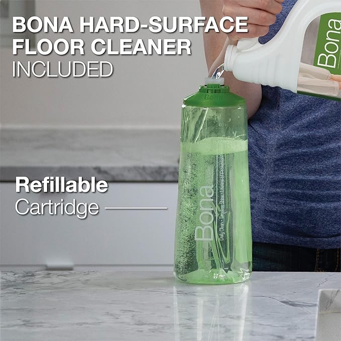 Bona Premium Motion Multi-Surface Floor Spray Mop - Includes Multi-Surface Floor Cleaning Solution and Machine Washable Microfiber Cleaning Pad - for Stone, Tile, Laminate, and Vinyl Floors