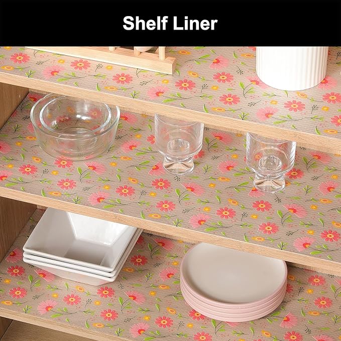 Cooyes Shelf Liner – Premium Non-Adhesive Cabinet & Drawer Liner for Kitchen – Waterproof Shelf Paper with Modern Pattern – Durable EVA Cabinet Mat – Easy to Cut （24" W x 240" L）