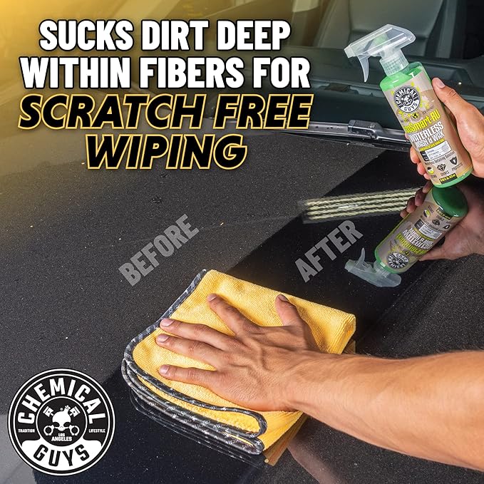 Chemical Guys Automotive Microfiber Drying Chamois Gold 3 Pack Extra Absorbent Car Drying Cloths for Streak Free Paint Glass and Smooth Exterior Surfaces 24 x 16 Inches