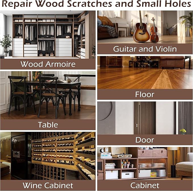 Oriflame Wood Furniture Filler Sticks: 12-Color Wood Repair Wax Crayons with Scraper for Scratches/Cracks/Holes/Stains in Floors/Table/Cabinets/Desks/Bedposts(Hardwood/Laminate)