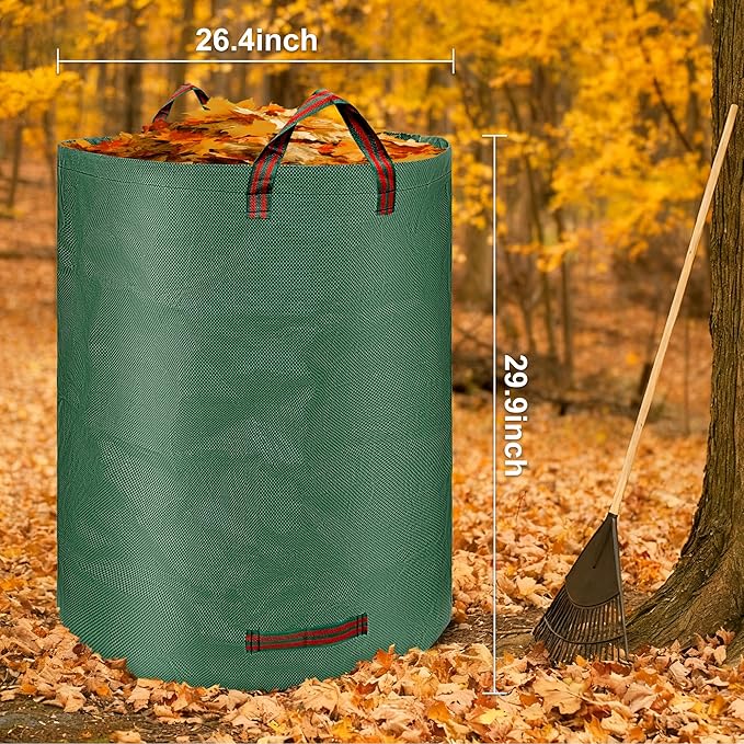 Reusable Leaf Storage Bag, 72 Gallon Large Capacity - Waterproof & Tear-Resistant Yard Waste Bag with Reinforced Handles