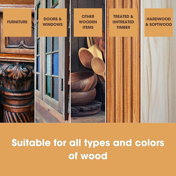 Furniture Clinic Premium Beeswax Polish (6.8oz/200ml) | Condition, Restore, Protect, & Waterproof Wood Furniture, Cabinets, and More | Natural Wax for all Wood Types & Colors - Oak, Teak, Dark & Light