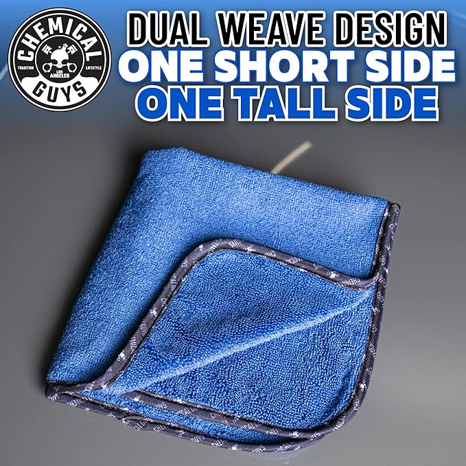 Chemical Guys Professional Grade Premium Microfiber Towels for Cars, Blue, 16" x 16", Ultra-Soft and Scratch-Free Car Detailing Cloths for Trucks, Motorcycles, and More - 12 Pack