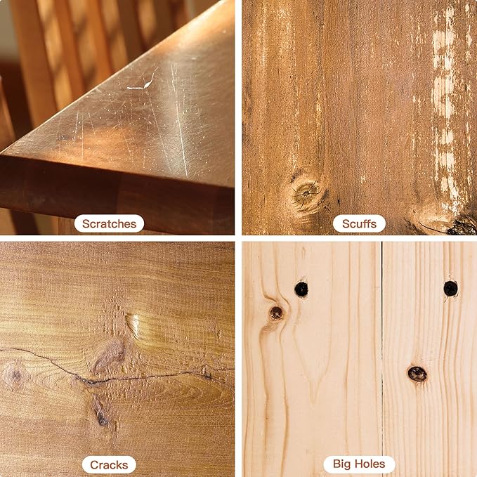 SEISSO Wood Furniture Scratch Repair Filler Sticks, 18 Colors Wax Sticks with Sharpener, Scratch/Dent/Crack/Mark/Stain Cover&Remover, Wood Touch Up Sticks for Floor, Table, Door, Cabinet (18 Color)