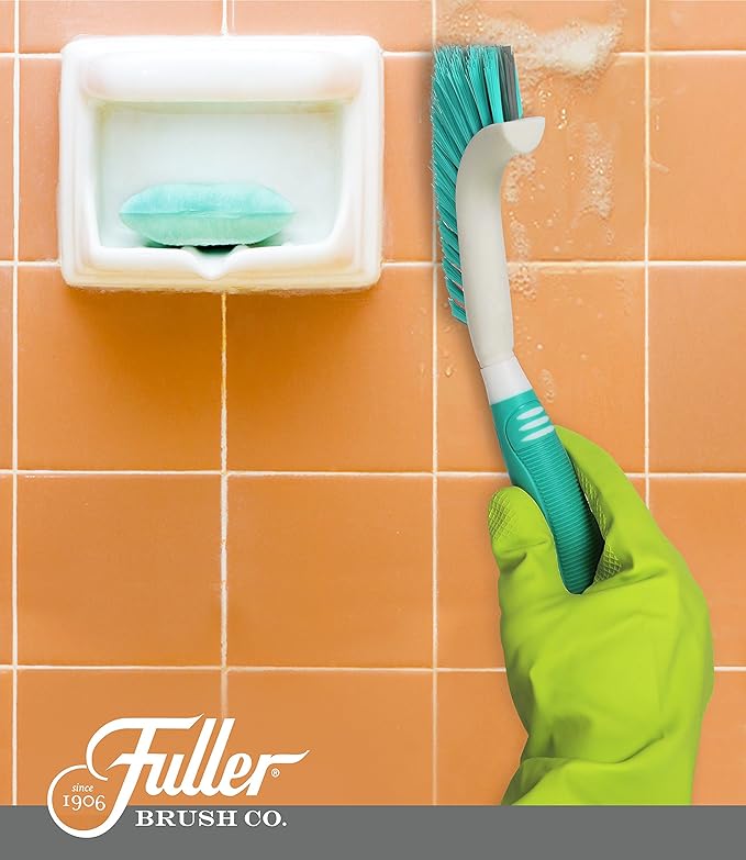 Fuller Brush Tile and Grout Brush with Comfort Grip – Heavy-Duty Scrub Brush for Deep Cleaning Tile, Grout & Corners – Non-Slip Rubber Grip (for Tile & Grout)