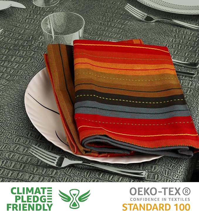 Urban Villa Kitchen Towels 100% Cotton Dish Towels for Kitchen (Set of 6) 20"x30" Highly Absorbent Kitchen Linen Set with Hanging Loop Dish Cloths Perfect for Drying Dishes Cleaning Towels - Red Multi