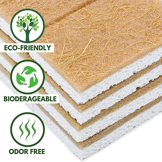 Coconut Fiber Sponges – Natural & Biodegradable. 100% Eco-Friendly