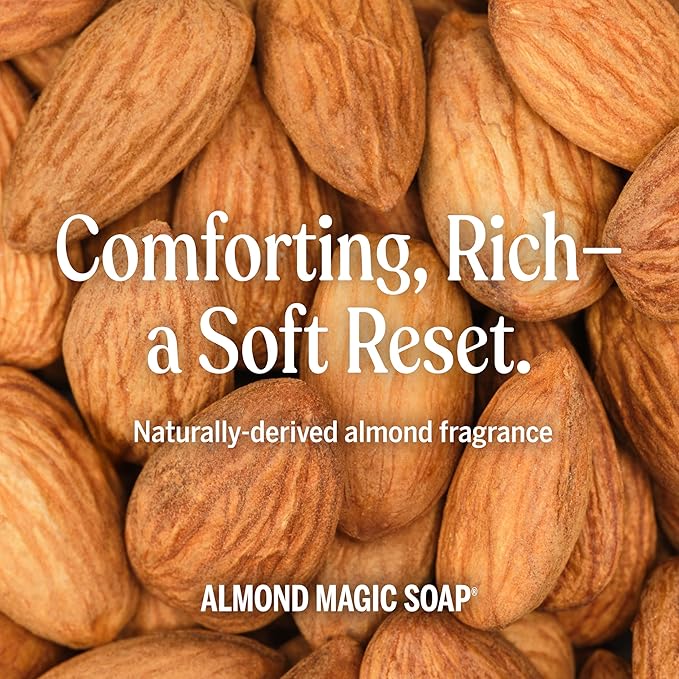 Dr. Bronner's Magic Soap Pure-Castile Liquid Soap Refill - Made with Regenerative Organic Certified Oils - 18-in-1 Uses for Face, Body Wash, Hand Soap Refill, Vegan Bath Soaps- Almond, 2-Pack, 32oz