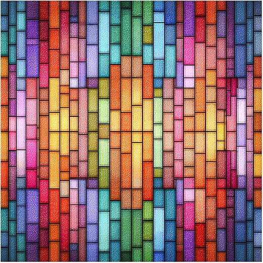 Nuxovilar Peel and Stick Vinyl Floor Tiles - 11.8"x11.8" Vibrant Stained - Glass Pattern, 10 - Pack Self - Adhesive Flooring for Easy Makeover