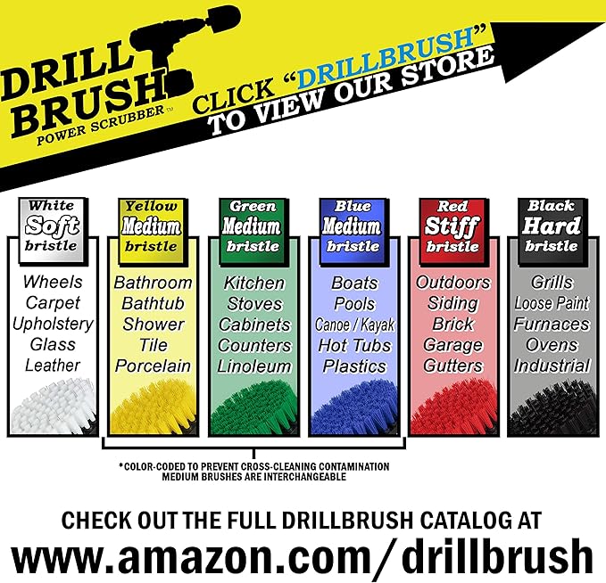 Kitchen Drill Brush Set - Drill Powered Cleaning Tools for Stainless Steel Sink, Copper Sink, Stove Top, Oven, Pots, Pans, & Cabinets - Pot Scrubber - Air Fryer Cleaning Brush Set- Stove Cleaner Kit