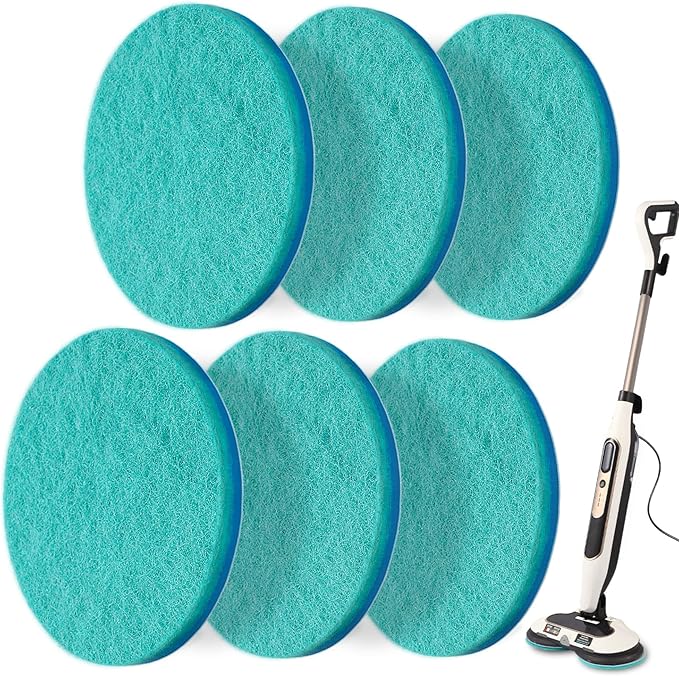 S7001 Upgraded Steam&Scrub Mop Pads for Shrak,S8201 S8001 S7000 S7201 S7000AMZ S7005 S7020 S7001C All-in-One Hard Floor Steam Mop (6Green-Without snap Fastener)