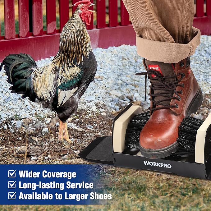 WORKPRO Boot Brush Scraper Outdoor, Shoe Cleaner Brush, Boot Scrubber, Heavy Duty Boot Cleaning Brush, Extra Wide
