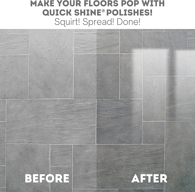 Quick Shine Multi-Surface Floor Finish-Polish 27oz-2pk | Safer Choice, No PFAS, pH Neutral Clean Shine Technology | Squirt & Spread | For Wood, Laminate, LVP, LVT, Tile & Stone | Made in USA