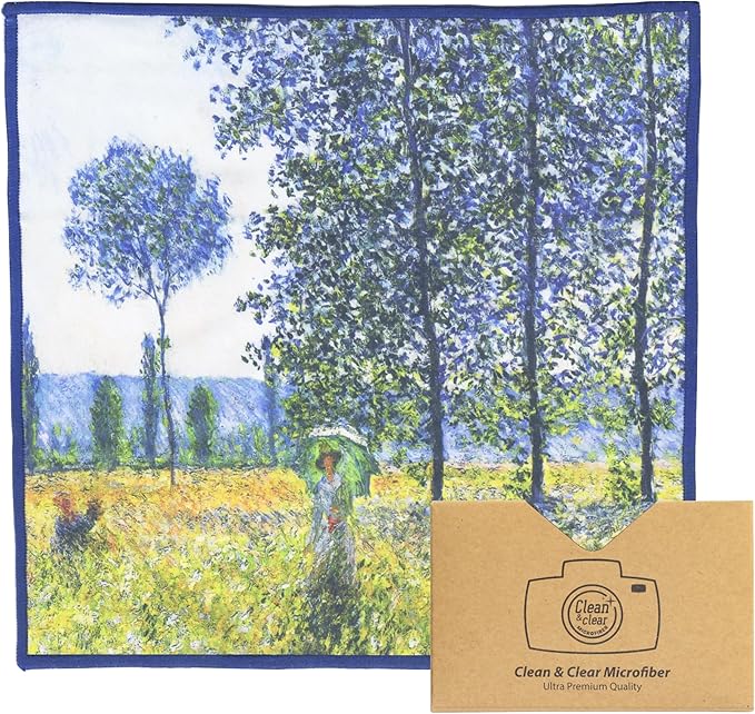 Large [5 Pack] Classic Art (Sunlight Effect Under The Poplars) - Ultra Premium Quality Microfiber Cleaning Cloths (Best for Camera Lens, Glasses, Screens, and All Lens.), Microfiber Cloth