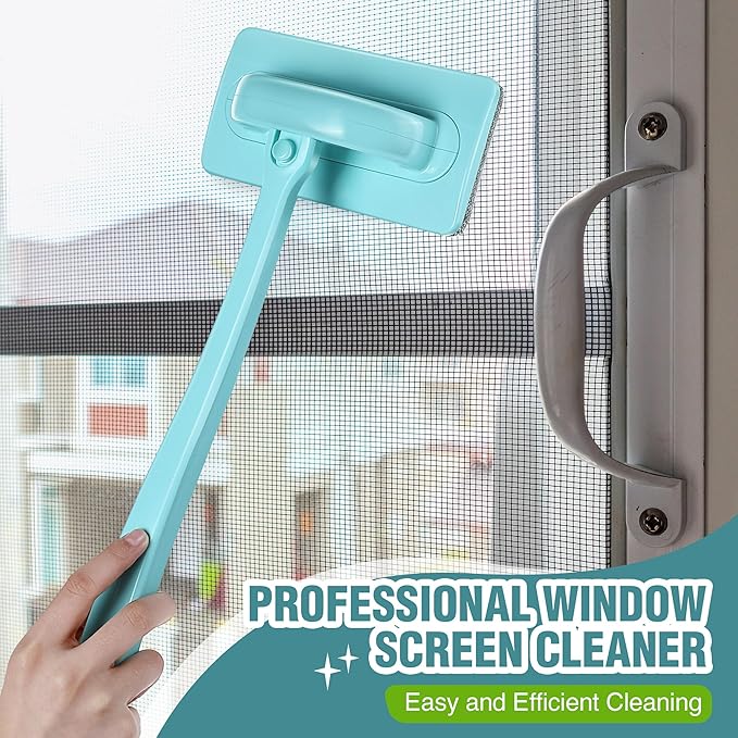 Enhon 1 Pack Mesh Screen Cleaner, Window Screen Cleaning Brush Washing Equipment, Detachable Window Cleaner Tool with Wet and Dry Dual Use