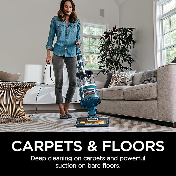 Shark Upright Vacuum, Navigator Lift-Away with Self-Cleaning Brushroll, HEPA Filter, Swivel Steering, Upholstery Tool & Pet Crevice Tool, Perfect for Pets & Multi-Surface, Teal, ZU503AMZ